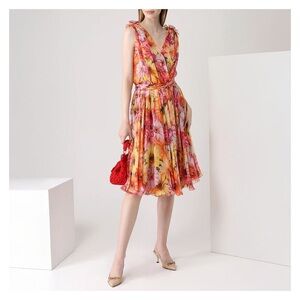Kaimilan Floral Midi Dress with Tie Belt